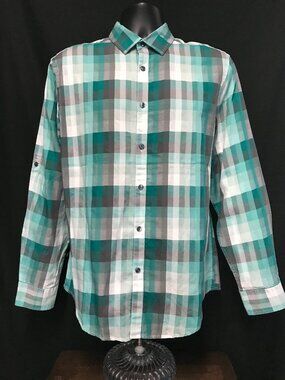 Aflani Men's Owen Plaid Long-Sleeve Shirt, Size M